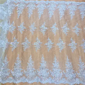 K1029 tulle paillettes brodées tissu complet 125cm robe de mariée broderie robe dentelle tissu