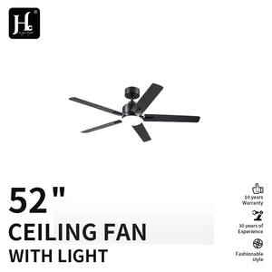 Ventilateur de plafond industriel encastré noir de haute qualité à 5 pales avec ventilateur intégré - Product Image 2