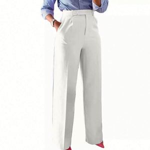 I-0532 Slim Straight <b>Pants</b> Women New Style High Waist Loose Spring Formal Waterproof Eco-Friendly <b>Boot</b> Cut Drawstring Closure - Product Image 4