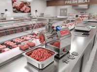 Hachoir à viande commercial 120 kg/h, hachoir à viande électrique en acier inoxydable, moteur en cuivre pur, robot culinaire robuste, directement de l'usine