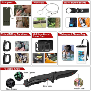 Nuevo Kit de Supervivencia y Emergencia para Exteriores, 222 Piezas, Equipo de Pesca, Caza, Camping y Primeros Auxilios - Product Image 4