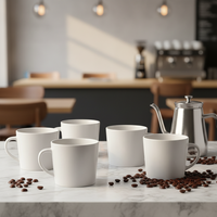 Nouveautés Tasse à café en céramique imprimée de logo de décalcomanie émaillée de couleur simple Tasse à café de gravure au laser émaillée par pulvérisation personnalisée