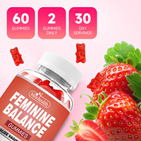 BIOCHEALTH Marque privée Gommes pour l'équilibre féminin de qualité supérieure Complément probiotique pour la santé vaginale pour adultes Équilibre du pH Humidité