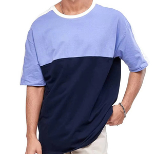 เสื้อยืดคอกลมแขนสั้นผู้ชาย ทรงโอเวอร์ไซส์ ผ้าถัก แต่งขอบตัดสี ดีไซน์ลำลอง - Product Image 2