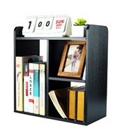 Étagère de bureau robuste sans fil à 3 niveaux, petite bibliothèque autoportante en bois, organisateur de fournitures de bureau à poser sur table pour salle d'étude