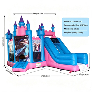 Castillo Inflable de PVC de 0.55mm con Tobogán, Certificado CE EN14960, Casa de Brinco Inflable para Parques Infantiles Comerciales - Product Image 4