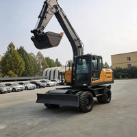 Excavator Hidrolik Roda 18 Ton Mesin Cu.m.min.s Pompa K.aw.a.sa.ki Kapasitas Bucket 0.8m untuk Konstruksi Jalan Efisiensi Tinggi
