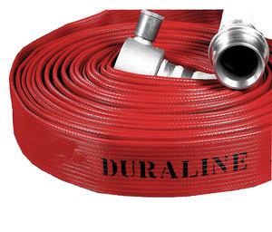 Tuyau d'incendie DURALINE rouge 25 mm en caoutchouc durable pour les incendies de classe A et B - Product Image 1