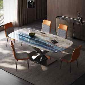 Tavolo da Pranzo di Lusso Moderno Nordico in Marmo Allungabile con Gambe in Metallo Arredo Casa in Offerta per Soggiorno e Cucina - Product Image 3