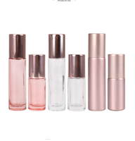 Nouvelles Bouteilles en Verre Roll-On Or Rose/Rose de 5ml et 10ml avec Bouchon à Vis et Sérigraphie – Récipients Vides pour Huiles Essentielles