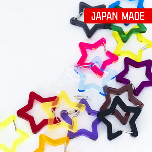 Porte-clés mousqueton en acrylique en forme d'étoile, 14 couleurs, transparent, mignon, breloque de sac, cadeau pour fans, personnalisé, fabriqué au Japon, OEM ODM - Product Image 1