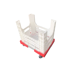 QS 420x300x360mm Factory Direct Sale Industrial Durable Plastic Dollies Moving Pallet Dolly With Wheels