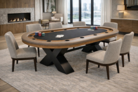Table de Blackjack de haute qualité, table de poker classique Texas Hold'em, table de poker de luxe en bois avec chaises pour le divertissement à domicile ou au casino