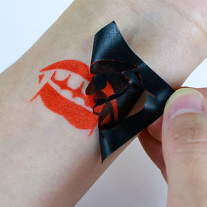 GP สติกเกอร์รอยสักชั่วคราวมีกลิตเตอร์แบบมีเทมเพลตสติกเกอร์เพ้นท์ใบหน้าลายฉลุศิลปะบนร่างกายสติกเกอร์เฮนน่า - Product Image 4