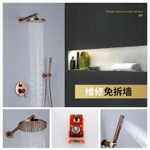 Concealed Shower Set Rose Gold Chrome Plated Wall <b>Mounted</b> Rain Shower Head Hotel Bathroom Use - Product Image 5