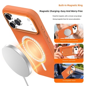 เคสแม่เหล็กผ้า Tech Fabric PU แบบเรียบ สำหรับ 17 Pro Max พร้อมปุ่ม AI ใช้ได้กับ 16/15 ป้องกันการตกกระแทก - Product Image 2
