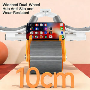 Rullo per Esercizi Addominali da Bodybuilding con Ritorno Automatico, Doppio Supporto per Gomiti, Pieghevole, in ABS PP TPR, Attrezzatura da Palestra - Product Image 2