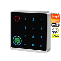 Control de Acceso Biométrico con Huella Dactilar, Teclado de Control de Acceso con Lector de Tarjetas RFID, Resistente al Agua, Compatible con la Aplicación Móvil Tuya, 86*86 mm