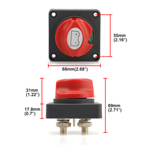 Interrupteur isolateur de batterie pour camion et bateau General Motors 300A 12 24 48V avec bouton rouge pour yacht - Product Image 5