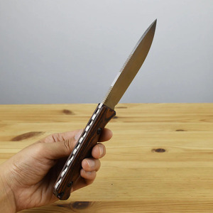 Cuchillo de Caza de Acero de Damasco Auténtico de Green Hills Enterprises con Hoja Fija y Funda de Cuero, Hoja Personalizable para Desollar - Product Image 2