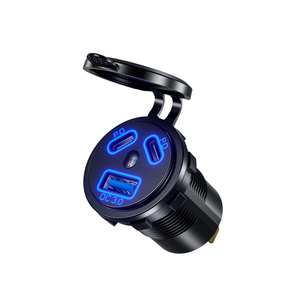 Adaptador de enchufe de encendedor de cigarrillos de coche de cargador rápido RV de doble puerto con lámpara conector <span class=keywords><strong>USB</strong></span> poroso enchufe de encendedor de cigarrillos <span class=keywords><strong>USB</strong></span> Dual - Product Image 3