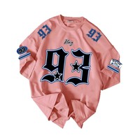 T-shirt Homme Oversize King 93 Manches Courtes 100% Coton Jersey Respirant Imprimé avec Motif Design Tendance 2026