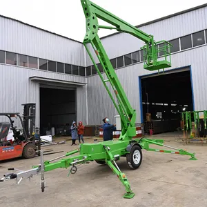 16m 18m Rotary Basket Electric Aerial Work Lift Platform Adjustable Crawler Tracked Spider Boom Lift