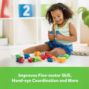 Venta caliente entrenamiento cerebral 13 piezas viscosa números en inglés clasificación emparejamiento cognitivo colorido dibujos animados <span class=keywords><strong>Dino</strong></span> juego de aprendizaje con bolsa - Product Image 5