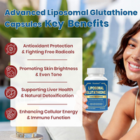 Capsules de Glutathion Liposomal Végétalien 1000mg Marque Blanche OEM, Supplément Antioxydant pour la Santé avec Resvératrol et Chardon-Marie