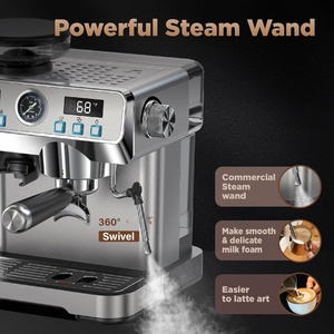 Máquina de Espresso Profesional de Metal en Oferta, Máquina de Espresso Comercial de 20 Bares con Molinillo para el Hogar y Hoteles - Product Image 4