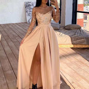 <span class=keywords><strong>Vestido</strong></span> <span class=keywords><strong>Largo</strong></span> de Fiesta con Lentejuelas Color <span class=keywords><strong>Verde</strong></span> <span class=keywords><strong>Azulado</strong></span>, Estilo Moderno, Manga Larga, Venta al por Mayor - Product Image 2