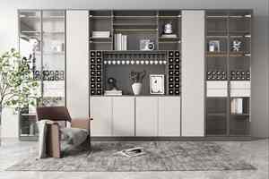 Buffet de salon et armoire de rangement de restaurant en bois massif moderne et personnalisé de luxe - Product Image 2