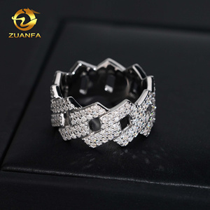 Anillo Cubano de Moissanita con Envío Rápido y Stock Local en EE. UU., Plata 925 Chapada en Oro, Pasa la Prueba de Diamante, Anillo Cubano para Hombre Estilo Hip Hop - Product Image 6