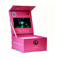 Boîte cadeau vidéo portable haut de gamme, personnalisée, écologique, biodégradable, réutilisable, avec couvercle magnétique à clapet et écran de lecture vidéo en éponge
