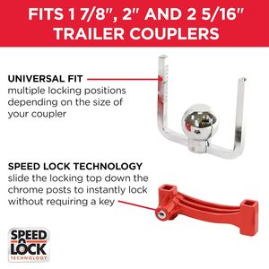 ชุดล็อคกันขโมย TOWSMART Coupler, ขนาด 1/2 นิ้ว และ 5/8 นิ้ว หมุดยึดขนาดเส้นผ่านศูนย์กลาง 1-1/4 นิ้ว และ 2 นิ้ว เครื่องรับสัญญาณ - Product Image 5