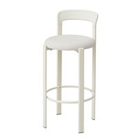 Tabouret de bar Rey minimaliste nordique avec coussin, chaise haute de bar en métal avec dossier pour comptoir de cuisine