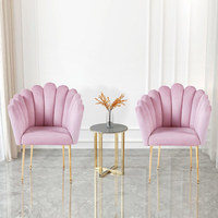 Chaise de salle à manger moderne et légère de luxe en velours à dossier large de haute qualité