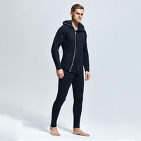 DIVESTAR Custom Front Chest Zip 5mm Thickness Neoprene Hoodie Menjaga Kehangatan Thermal Lengan Panjang Dua Bagian Wetsuit Tahan Air Pria