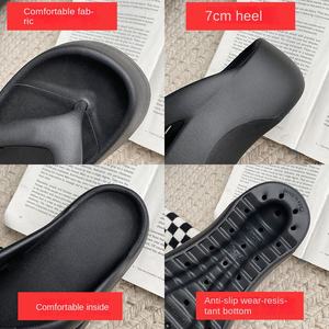 2025 capospalla da <span class=keywords><strong>donna</strong></span> con suola spessa e tacco alto bianco con altezza e <span class=keywords><strong>infradito</strong></span> estivo da spiaggia per <span class=keywords><strong>donna</strong></span> - Product Image 3