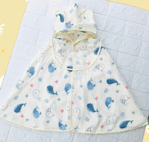 Manta con Capucha para Bebé con Patrón Floral Tejido, Muselina Transpirable, Absorbente, Suave, de Algodón, Plegable Manualmente, Gran Venta - Product Image 1