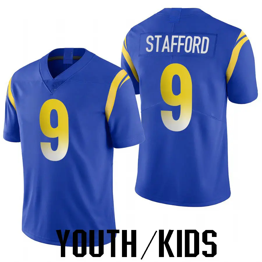 Jeunes/enfants 9 Matthew Stafford 10 Cooper Kupp 99 Aaron Donald Maillot de football