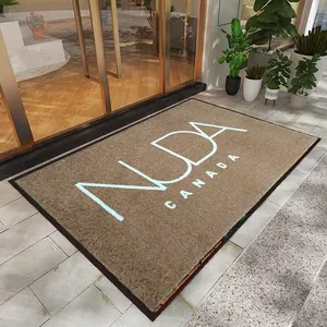 Non-Slip Modern Welcome Design Logo Floor Doormats for Entrance Rubber Carpet Indoor custom Door Logo Mat