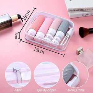 Ensemble de flacons de voyage pliables en silicone souple anti-fuite de 60 ml avec logo personnalisé approuvé, accessoires de toilette portables rechargeables de poche - Product Image 4