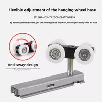 Kit de quincaillerie pour porte coulissante en alliage d'aluminium avec fermeture amortie, ensemble complet de rails et roulettes pour porte de placard ou de dressing