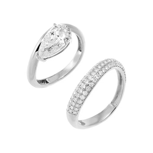 <span class=keywords><strong>Anello</strong></span> LYBURCHI in <span class=keywords><strong>Argento</strong></span> Sterling 925 Placcato Oro 18K con <span class=keywords><strong>Zircone</strong></span> Taglio a Pera <span class=keywords><strong>e</strong></span> Fascia Pavé, Elegante <span class=keywords><strong>e</strong></span> Lussuoso, Tendenza 2025, Gioielleria Raffinata - Product Image 4