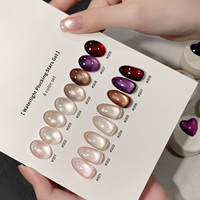 Ennis 8 Couleurs Série Starlight Vernis à Ongles Gel Effet Œil de Chat 2026 Nouveau Gel Effet Œil de Chat Satiné Perles de Verre Nécessite une Lampe UV pour Sécher