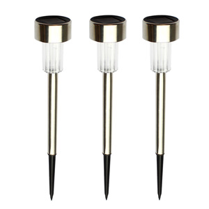 Luces Solares de Jardín de Acero Inoxidable, LED para Exteriores, Resistentes al Agua, Decorativas para Césped, Montadas en el Suelo, Hechas en Zhejiang - Product Image 1