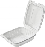 Contenitore per Alimenti Usa e Getta 9x9 Pollici, Monocomparto, 3 MFPP, con Coperchio a Cerniera, per Asporto, Scatola per Hamburger