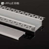 Profilé LED en aluminium sans cadre pour éclairage linéaire de plafond et de mur en cloison sèche avec canal pour bande COB de 40 mm