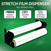 Distributeur de film personnalisé JH-Mech avec axe rotatif fluide, disponible pour montage mural et sur table, conception à double rouleau, distributeur de film étirable en métal